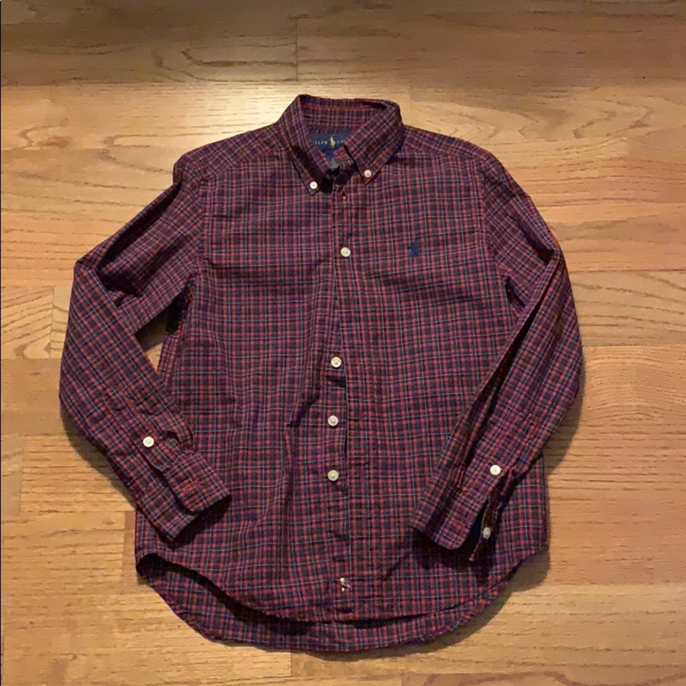 Ralph Lauren boys button gown size 8 check shirt